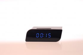 Alarme Mini caméra Clock HD avec détection WiFi + LED IR + Motion + AC / DC alimentation