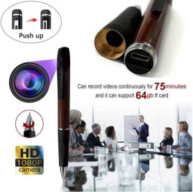 Stift mit Kamera - Spy Hidden Recorder FULL HD 1080P + Micro-SD-Unterstützung bis zu 64 GB