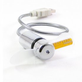 Wentylator USB z zegarem LED