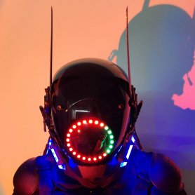 Svetelná LED maska - Cyberpunk 5000 RAVE Helma na hlavu
