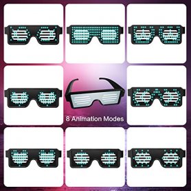 Gafas de fiesta LED con animaciones.