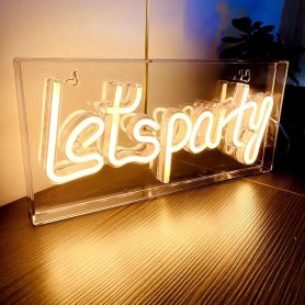LETS PARTY - LED neonski reklamni napis neonski logotip sveti