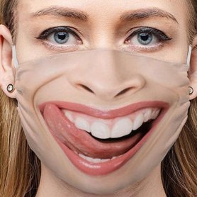 Máscara facial SMILE protectora con estampado 3D colorido