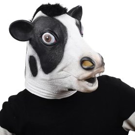 Masque facial de vache - costume de masque de tête de vache pour enfants et adultes