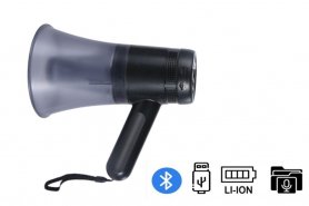 Mini megaphone - small bluetooth megaphone 30W with 600m range - support USB / SD card + Recording