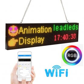 Panel LED RGB warna iklan dengan WiFi - papan 52 cm x 12,8 cm