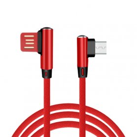 Kabel micro USB dengan desain konektor 90 ° dan panjang 1 m