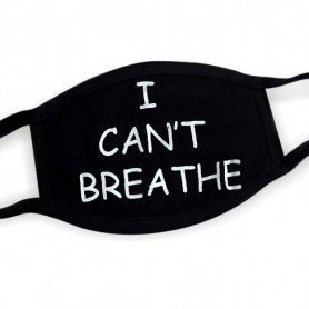 Črna bombažna maska z vzorcem - NE morem dihati