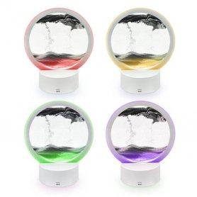 Smilšu lampa — kustīga smilšu ainavas lampa (smilšu mākslas LED lampa) Krāsaina RGB LED galda lampa