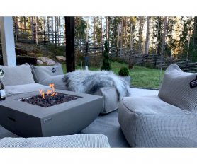 Gas fire pit table for outdoor (propane or butane) portable from concrete - Grey