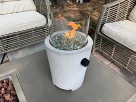 Tischfeuerstelle - Beton-Tischkamin für Propangasflasche - RENU (43x25cm)