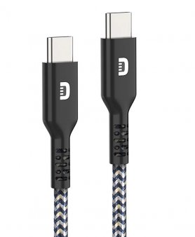 USB-C til USBC SuperCord-kabel med opladningshastighed op til 100W - sort
