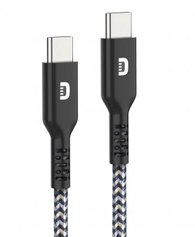 USB-C-auf-USBC-SuperCord-Kabel mit Ladegeschwindigkeit bis zu 100 W – Schwarz