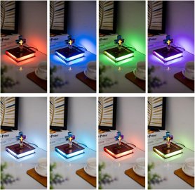 Svifandi segulmagnaðir kristinn kross fljótandi með RGB LED lýsingu - næturlampi 10 áhrif