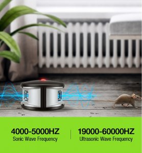 Penolak ultrasonik 360 ° dalam ruangan untuk hama dan hewan