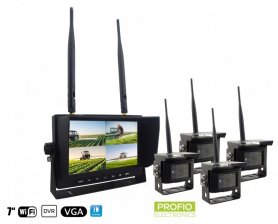 Câmeras sem fio com monitor - câmera 4x wifi VGA + LCD de 7" com gravação DVR (áudio + vídeo)