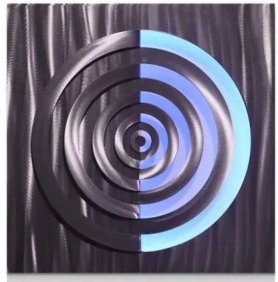Cuadros murales abstractos - Metal (aluminio) - Retroiluminación LED RGB 20 colores - Círculos 50x50cm