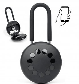 سیفٹی لاک اسٹیل U-shaped راڈ 12cm + WiFi اسمارٹ سیف باکس PIN + بلوٹوتھ ایپ کے ساتھ اسمارٹ فون کے لیے