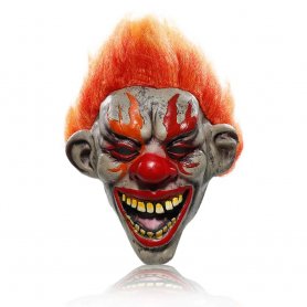 FIRE EVIL CLOWN - horror face mask - for children and adults for Halloween or carnival