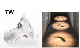 ​Floor projector - built in na mini logo static projector - LED Gobo 7W logo projection hanggang 3M