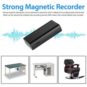 Sound recorder with magnet - dictaphone with built-in 16GB memory (up to 60 hours)