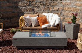 Outdoor gas fireplace concrete table (propane - butane) for the garden or terrace