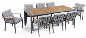 Salon de jardin de luxe table à manger et chaises - mobilier de jardin/terrasse pour 8 personnes