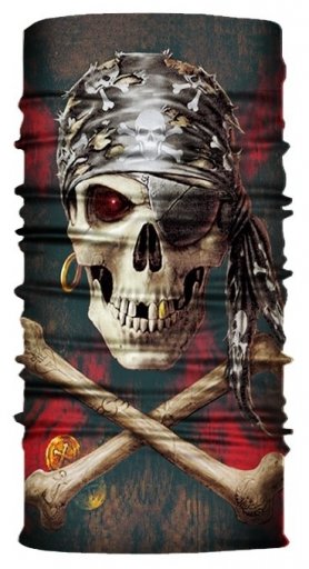 Skelet bivakmuts (multifunctionele hoofdbedekking) - PIRATE SKULL