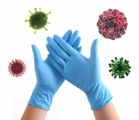 Нитрилови ръкавици антибактериални за ежедневна употреба - Сини
