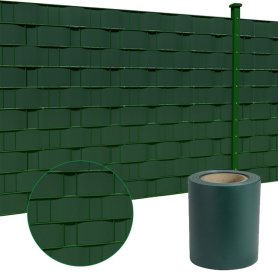 Tieniace pasy na plot - plotove vyplne PVC na ploty výška 19cm - zelená farba