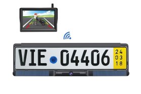 SET - Solarna WiFi zadnja AHD HD kamera u registarskoj tablici sa uglom od 170° + 5" AHD monitor