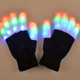 Flashing party gloves - white and black