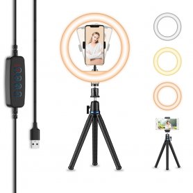 Anneau lumineux - SELFIE RING Light avec support - 120 LED avec trépied pour téléphone