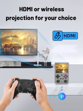 Ретро игровая консоль для детей (Linux) - мини-игровая портативная игровая приставка для детей 3,5" LCD 640x480px (64 ГБ)