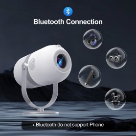 Портативный проектор 4K + WiFi + 5.0 Bluetooth + 4500 люмен — проекционный экран до 200 дюймов