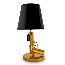 Gun lamp - GOLDEN luxury table lamp in the shape of pistol Berreta