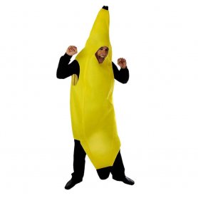 Banaani kostüüm – universaalne halloweeni riietus mehele või naisele 170 x 65 cm