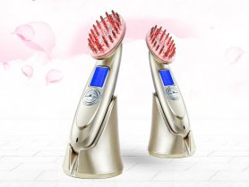 Portable electric massage hairbrush - LED infrared laser