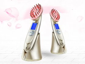 Portable electric massage hairbrush - LED infrared laser