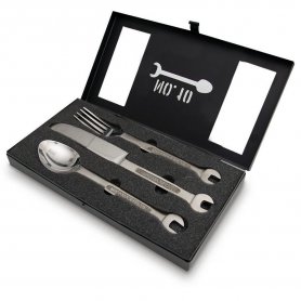 Set of key tools + 3 pieces of cutlery in a case - a gift for a man