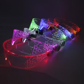 LED vakarėlių akiniai (skaidrūs) CYBERPUNK - keičiasi spalva