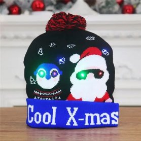 Pom pom beanie - ზამთრის საშობაო ქუდის LED განათება - COOL X-MAS