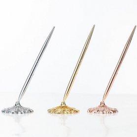Metalen pen - met elegante stijlvolle houder voor de bureauset