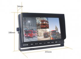 Peruutuskamerapaketti LCD HD -automonitori, 10 "+ 2x HD-kamera, 18 IR-LEDiä