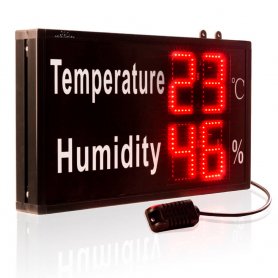LED-panel med temperatur- og fugtighedsmåler 47 cm x 37 cm