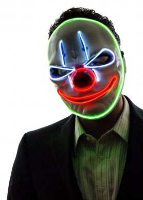 Masque de clown effrayant avec LED - Joker