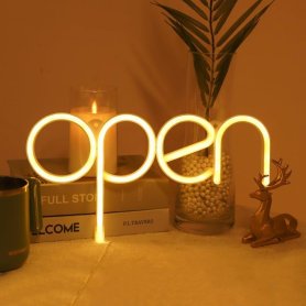 Letrero ABIERTO - tablero publicitario LED neón brillante anuncio iluminado