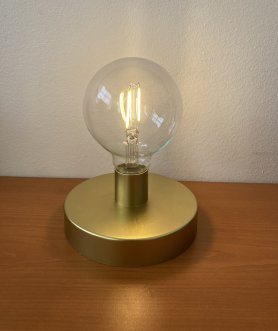Glödlampa - LED-bordslampa på träfot (plattform)
