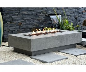 Столик для газового костра на террасе 2 в 1 с мощностью настоящего камина - прочная бетонная поверхность