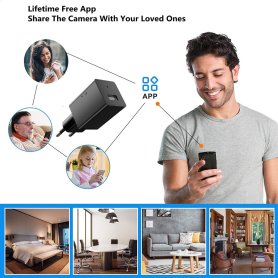 Kamera v USB nabíjačke - USB adaptér s Wifi / P2P (app iOS / Android) + detekcia pohybu